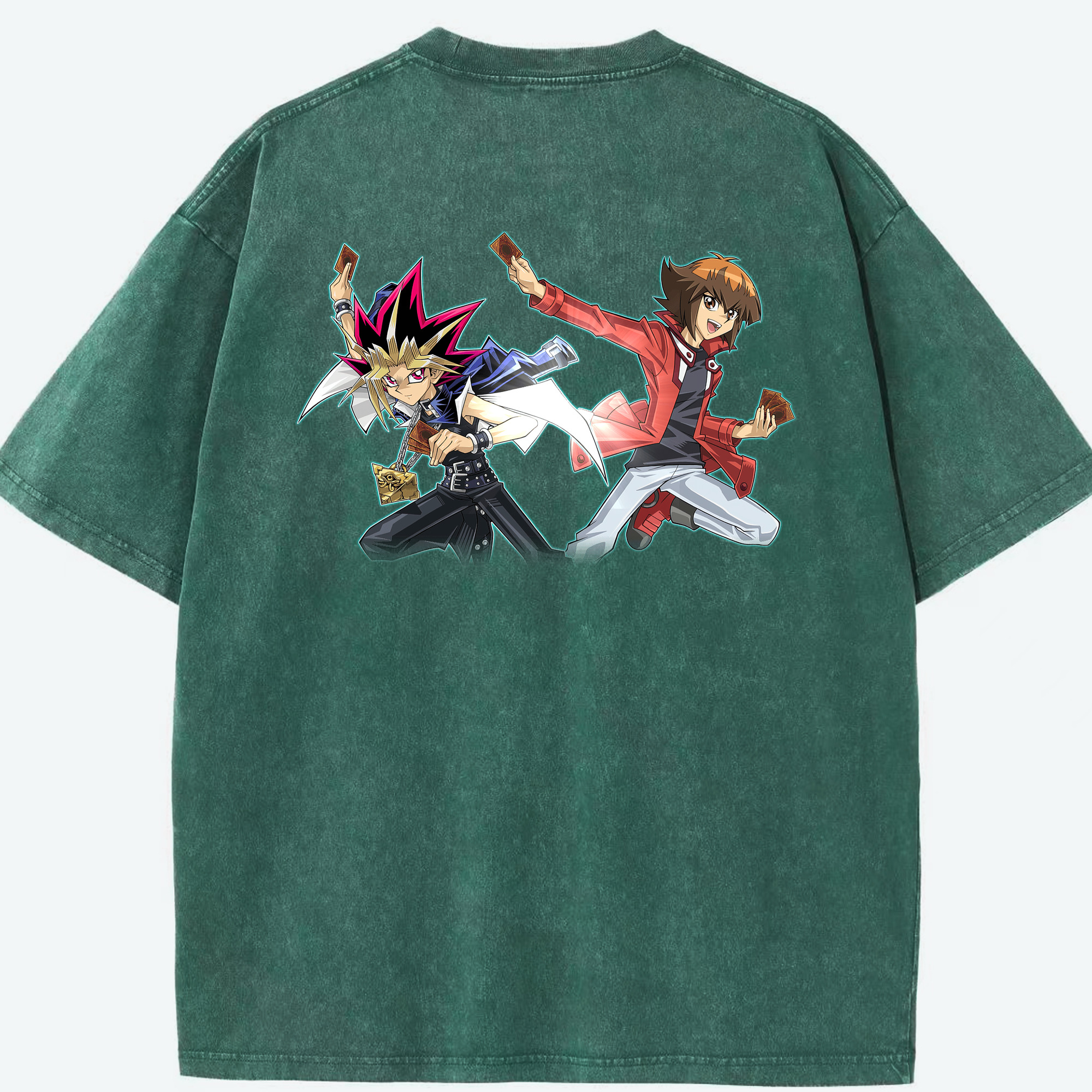 （画像用） 遊☆戯☆王 Yu-Gi-Oh! 綿100% ヴィンテージ風 半袖Tシャツ（背面プリント）